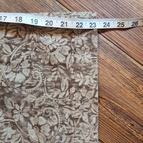 Vtg Christopher & Banks Tan Floral Stretch Cropped Capris Pockets Wms Size 8 - Picture 12 of 16